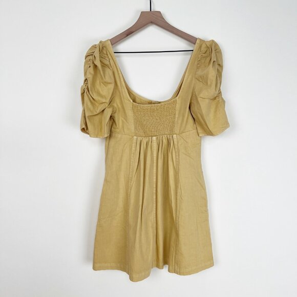 Free People Cheyenne Denim Mini Dress Coastal Cowgirl Princess Romantic Bohemian - Picture 12 of 16